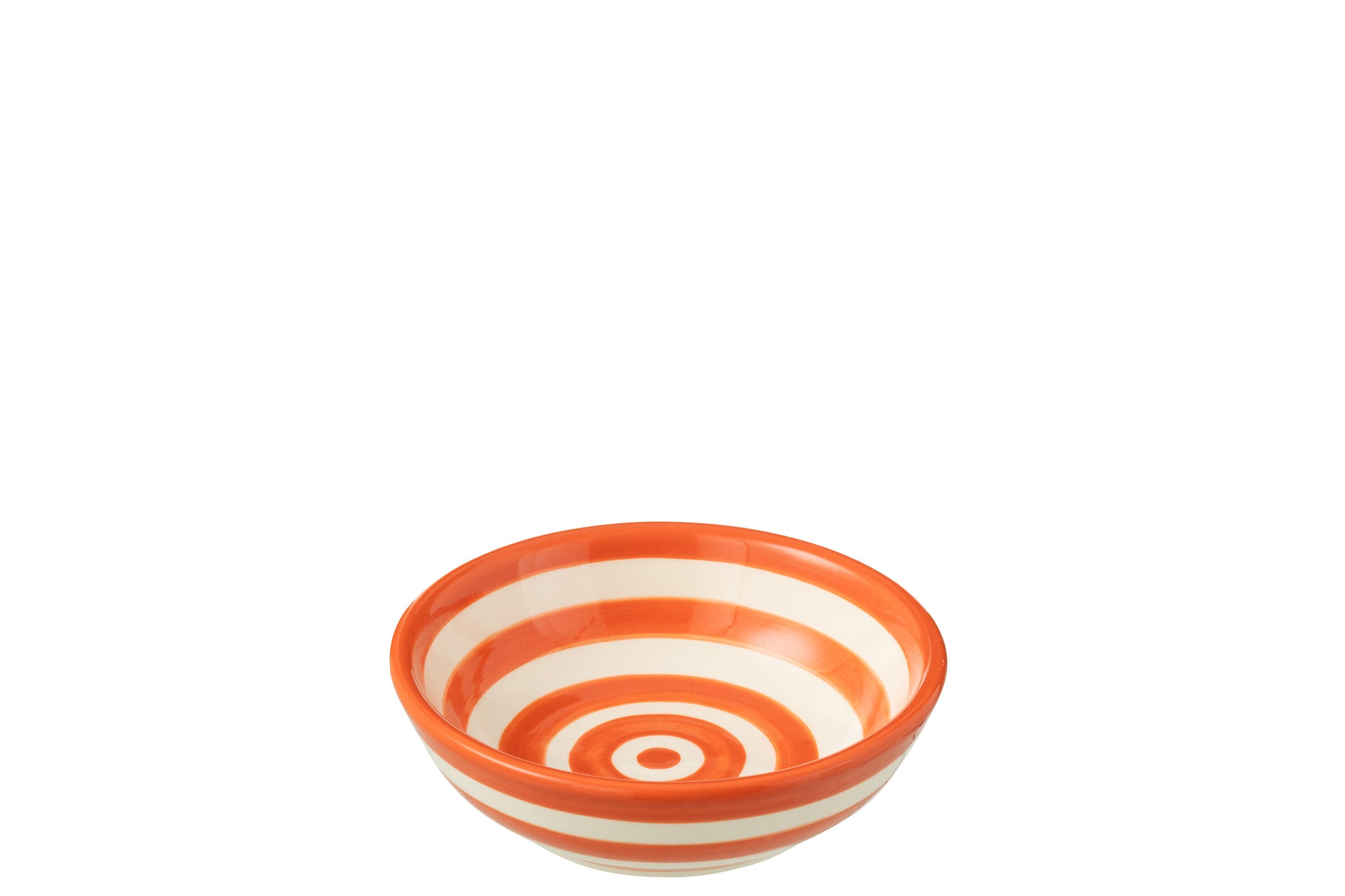 Kleine Lage Kom Granada Strepen Oranje/Wit Keramiek J-Line