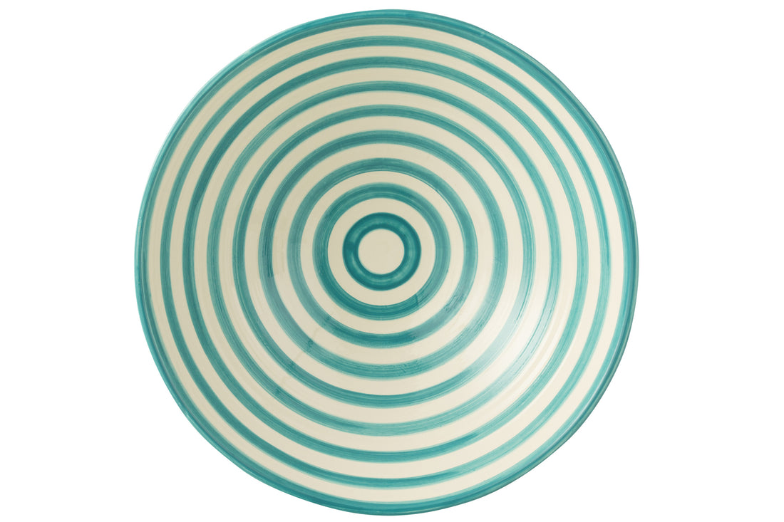 Lebrillo Schaal Granada Strepen Aqua/Wit J-Line