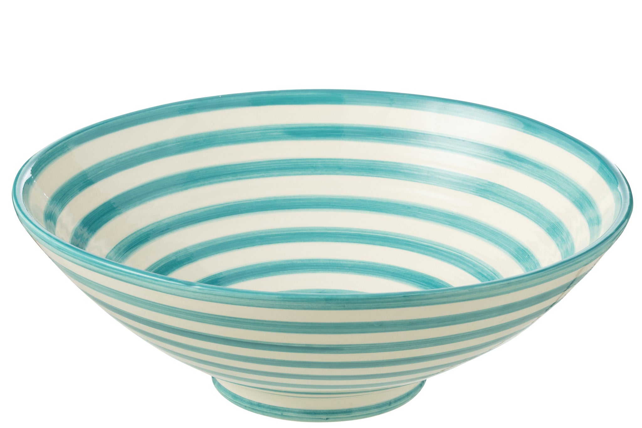Lebrillo Schaal Granada Strepen Aqua/Wit J-Line