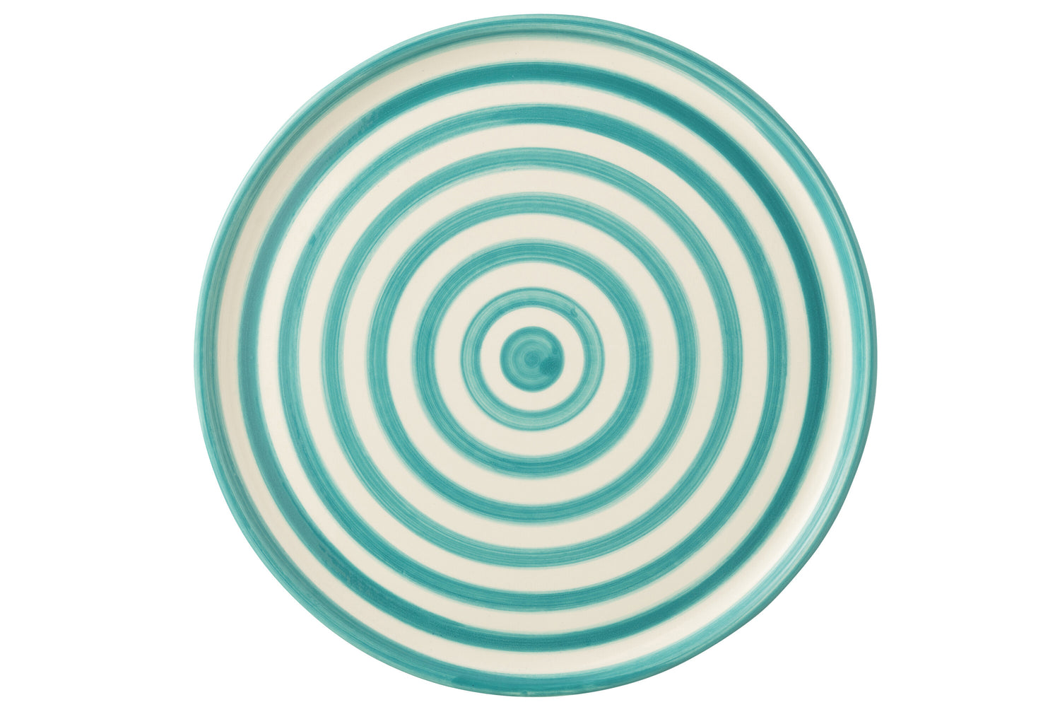 Dinerbord Granada Strepen Aqua/Wit Keramiek J-Line
