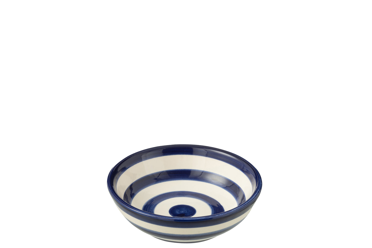 Kleine Lage Kom Granada Strepen Cobalt Blauw/Wit Keramiek J-Line