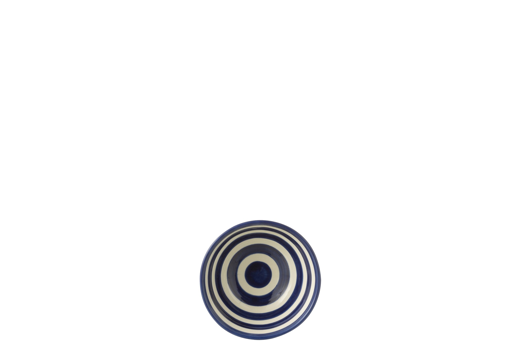 Kleine Hoge Kom Granada Strepen Cobalt Blauw/Wit Keramiek J-Line