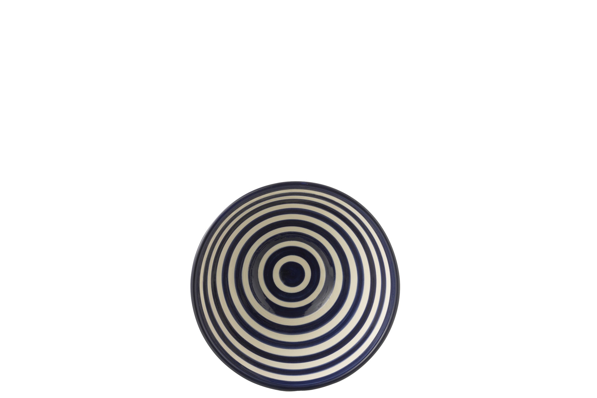 Medium Hoge Kom Granada Strepen Cobalt Blauw/Wit Keramiek J-Line