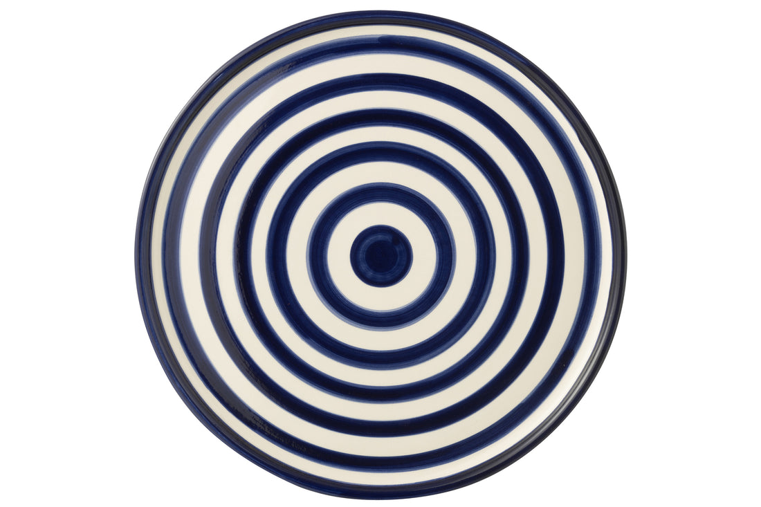 Dinerbord Granada Strepen Cobalt Blauw/Wit Keramiek J-Line