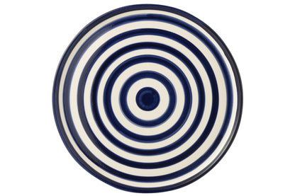 Dinerbord Granada Strepen Cobalt Blauw/Wit Keramiek J-Line