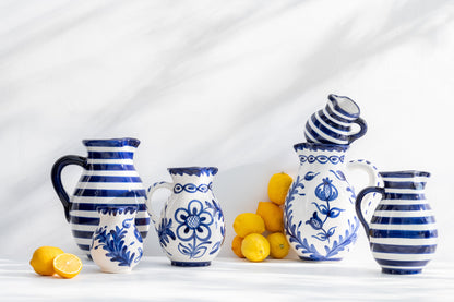 Kleine Kan Granada Strepen Cobalt Blauw/Wit Keramiek J-Line