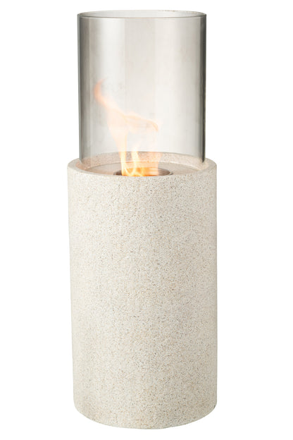 Tafelhaard Bio-Ethanol Rond Grijs Ø23x65cm