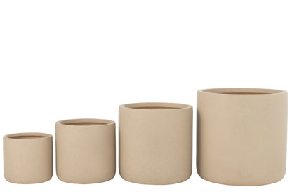 Bloempotten Dune Klei Ivoor Set van 4