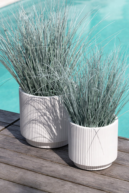 Bloempotten Misty Klei Wit Set van 3 J-Line