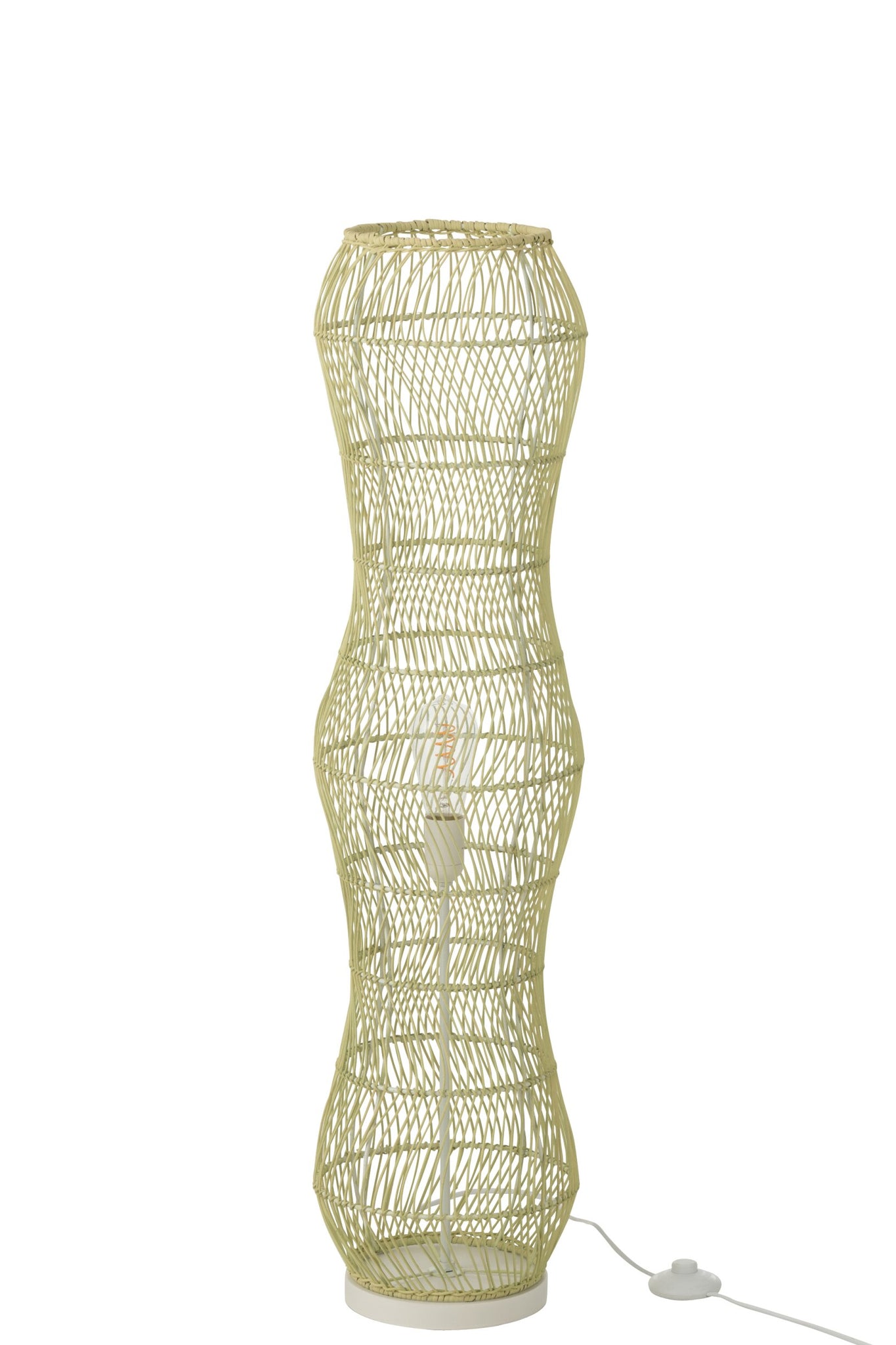 Vloerlamp Rotan Metaal Getwist Groen J-Line