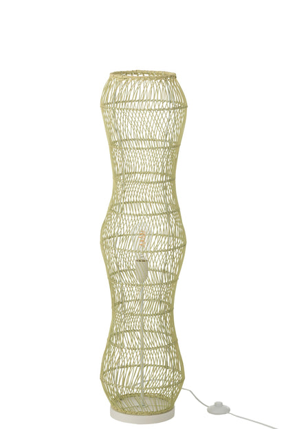 Vloerlamp Rotan Metaal Getwist Groen J-Line