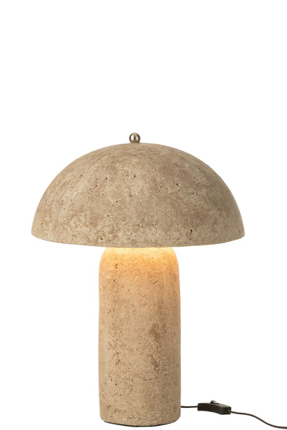 Tafellamp Paddenstoel Papier Mache Beige J-Line