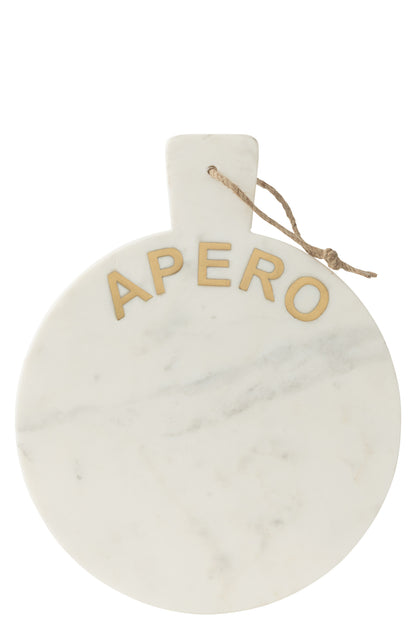 Kaasplank Rond Apero Marmer Wit
