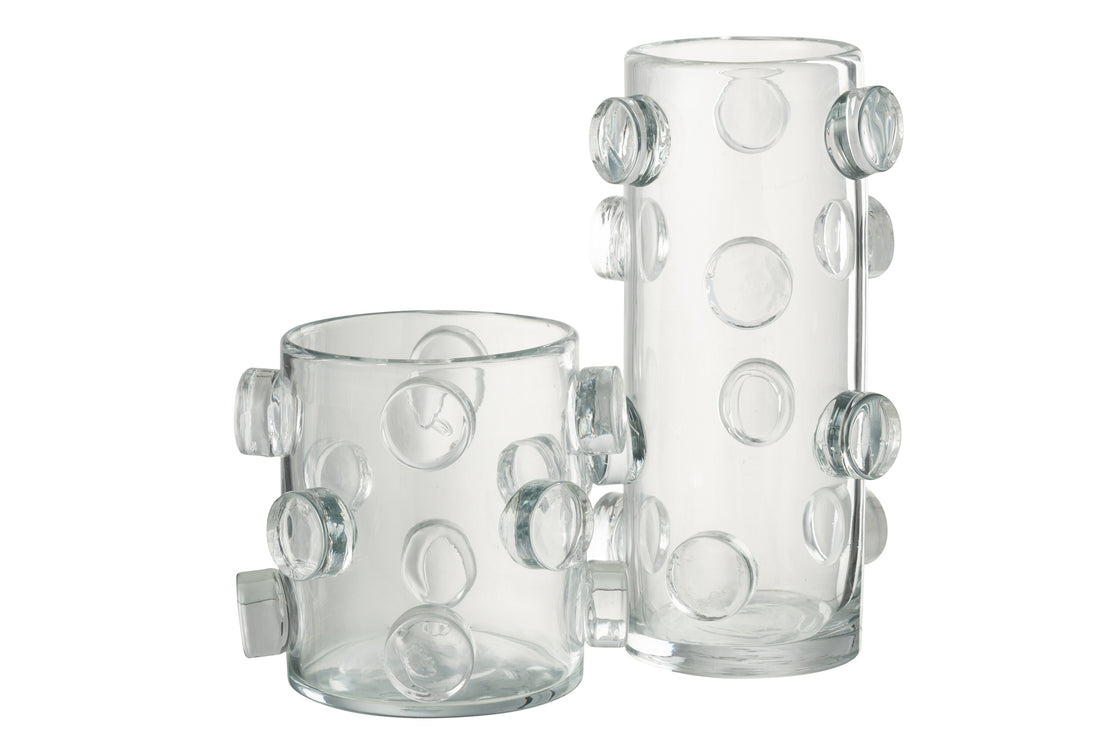 Vaas Pebbles Glas Transparent Large L18xB18cmxH36cm J-Line