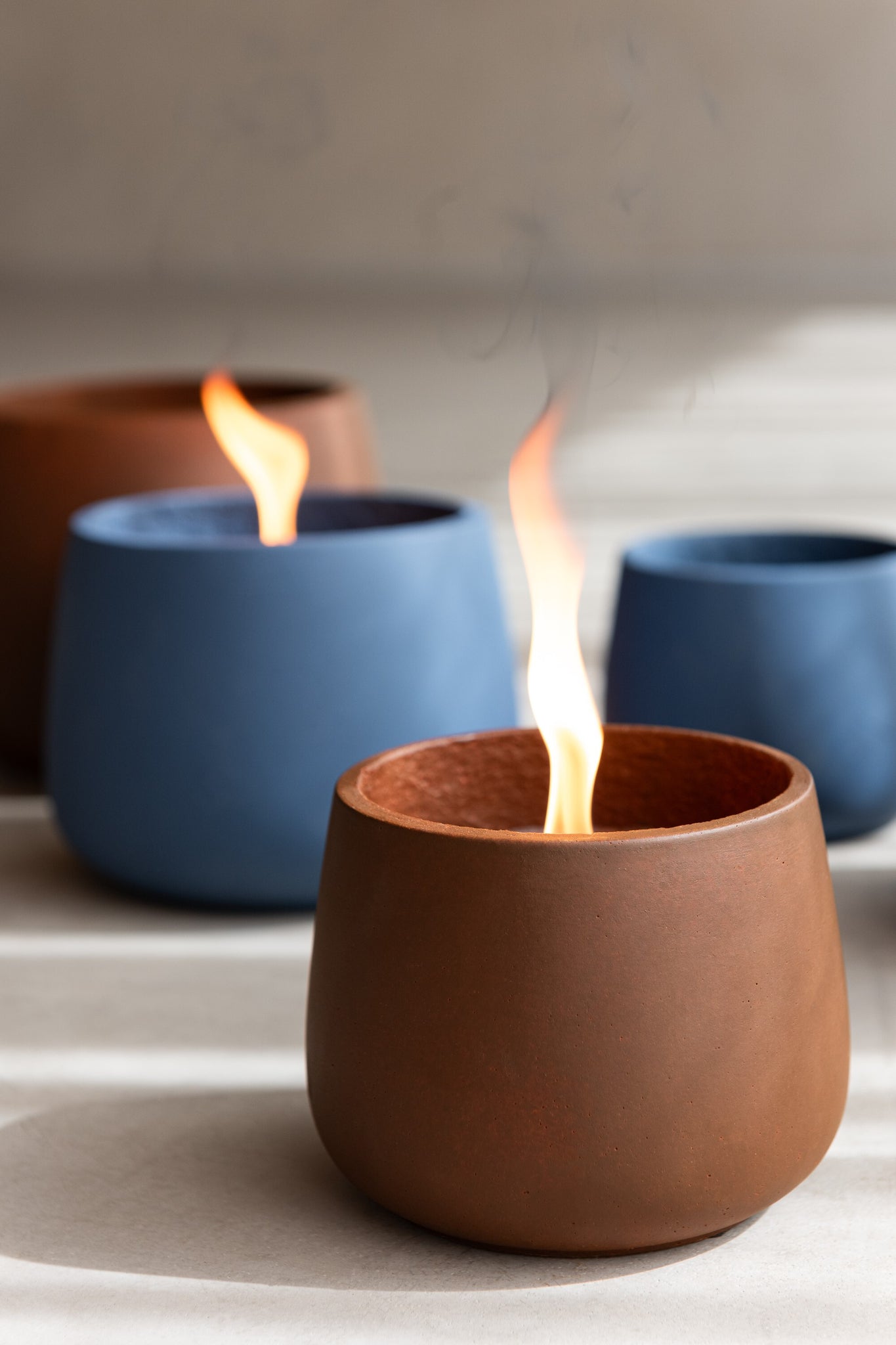 Buitenkaars Cyra Cement Blauw Medium 31uur