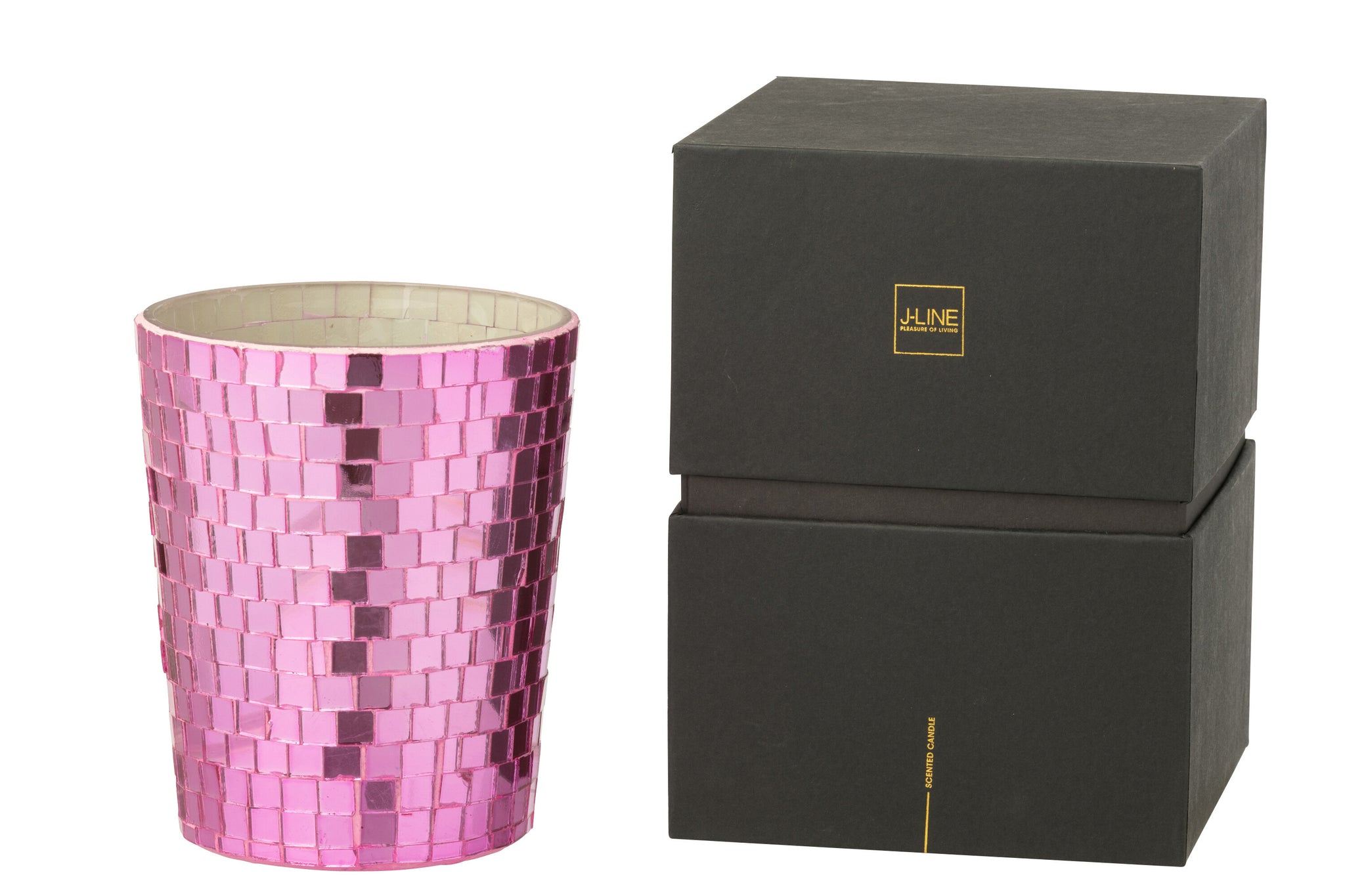 Geurkaars Spiegel Glas Roze J-Line