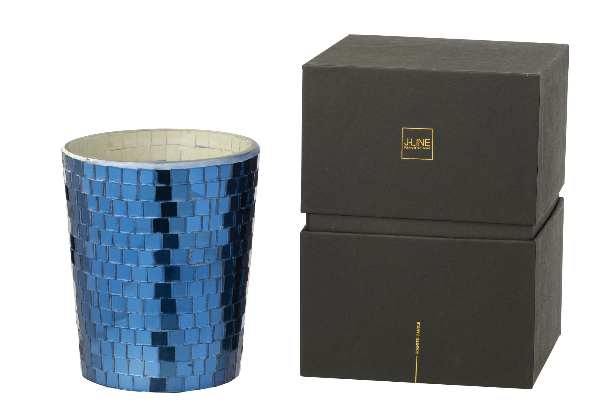 Geurkaars Spiegel Glas Blauw J-Line