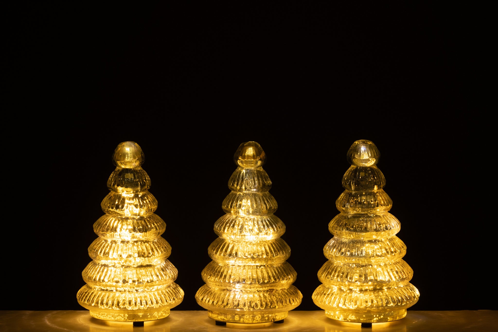 Boom Led Geribbeld Glas Zilverkleurig Set van 3 J-Line