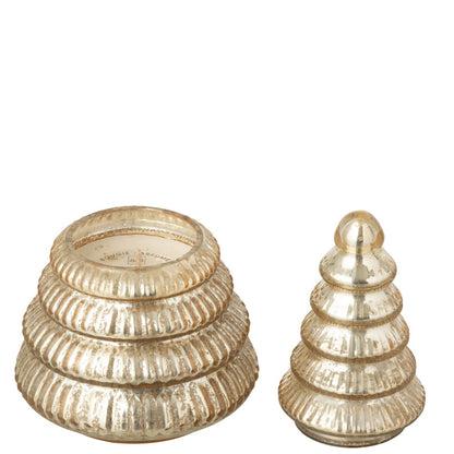 Geurkaars Boom Geribbeld Glas Goudkleurig Small J-Line