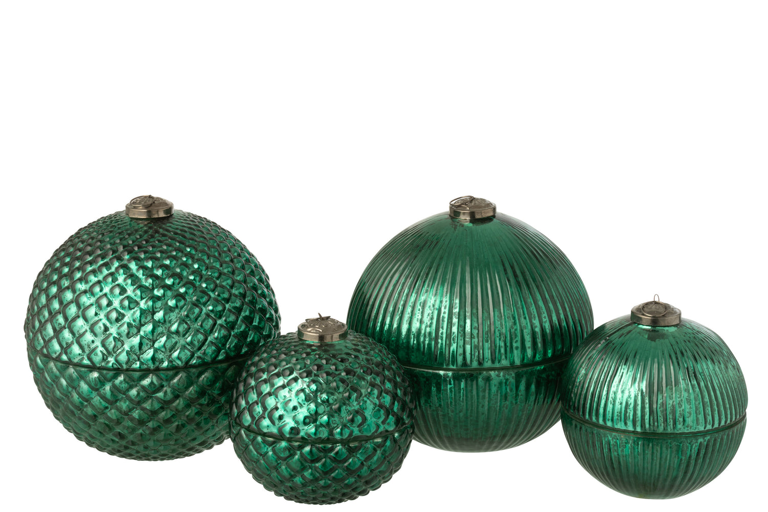 Geurkaars Kerstbal Glas Groen Large Set van 2 J-Line