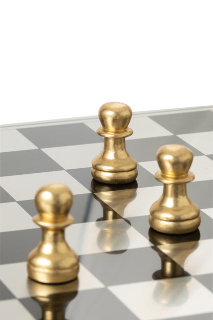 Schaakspel Plateay Goud/Zwart Polyresin J-Line