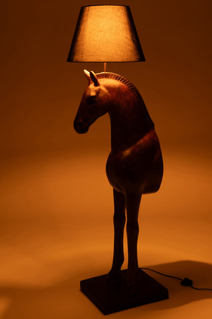 Staanlamp Paardenvoorkant Polyresin Donkerbruin J-Line