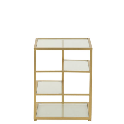 Bijzettafel Ijzer/Glas Goudkleurig J-Line