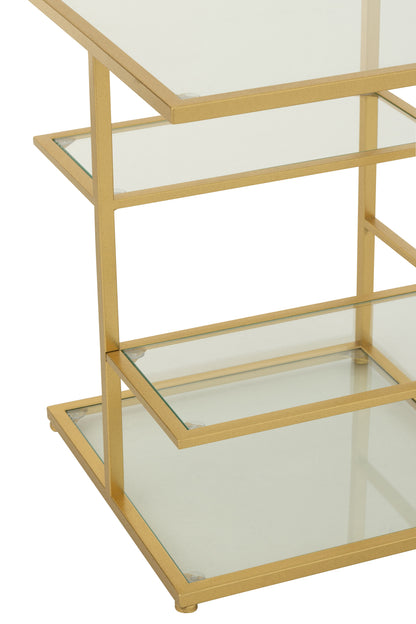 Bijzettafel Ijzer/Glas Goudkleurig J-Line