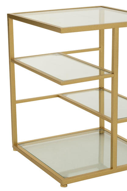 Bijzettafel Ijzer/Glas Goudkleurig J-Line