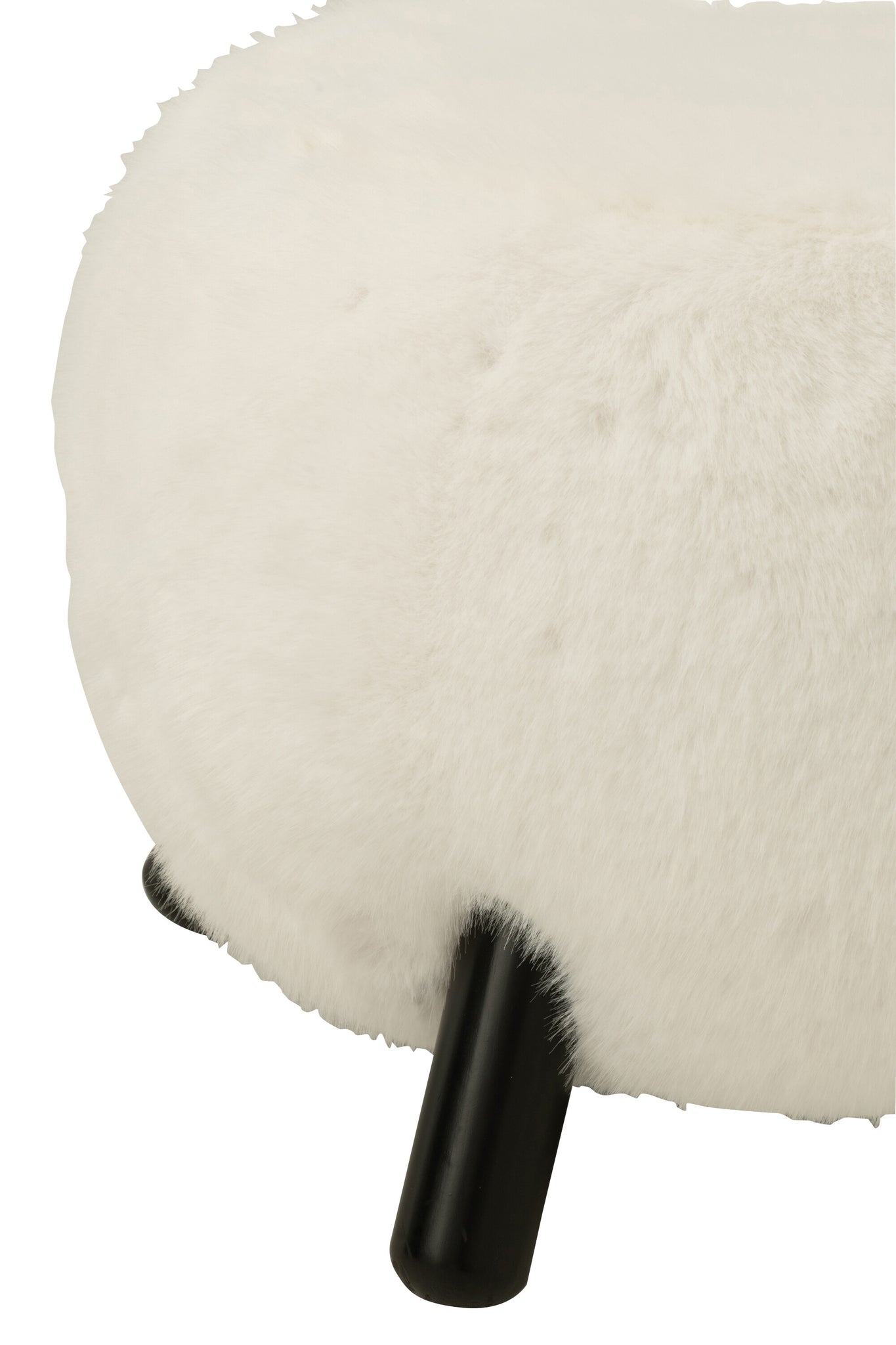 Krukje Wit met Houten Poten en Zachte Bontlook J-Line