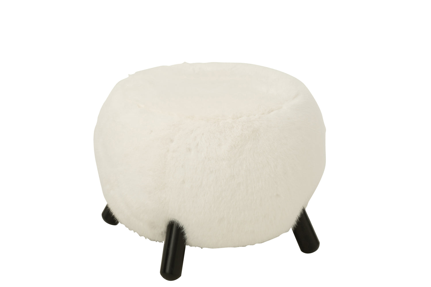 Krukje Wit met Houten Poten en Zachte Bontlook J-Line