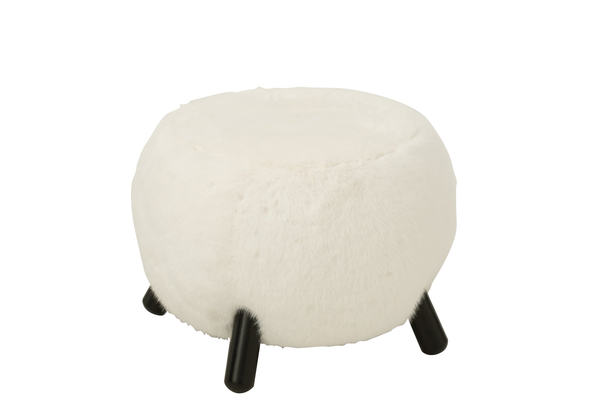 Krukje Wit met Houten Poten en Zachte Bontlook J-Line