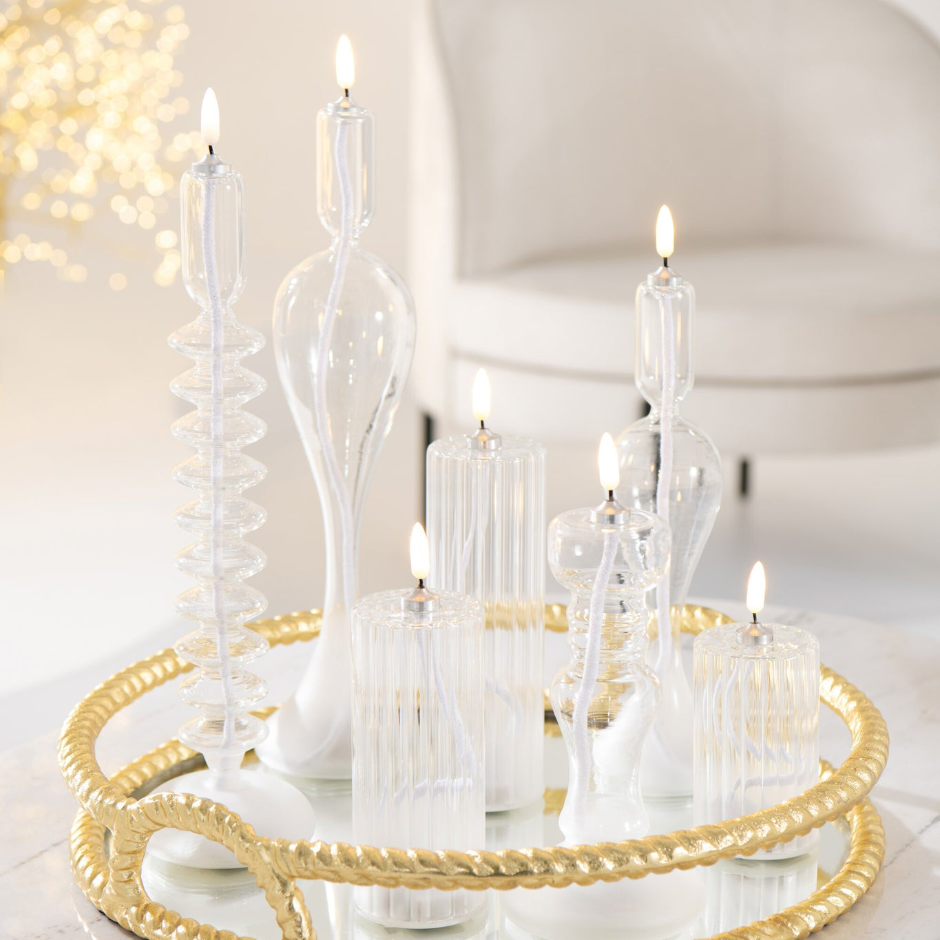 Led Kaars Glas Transparant Small J-Line