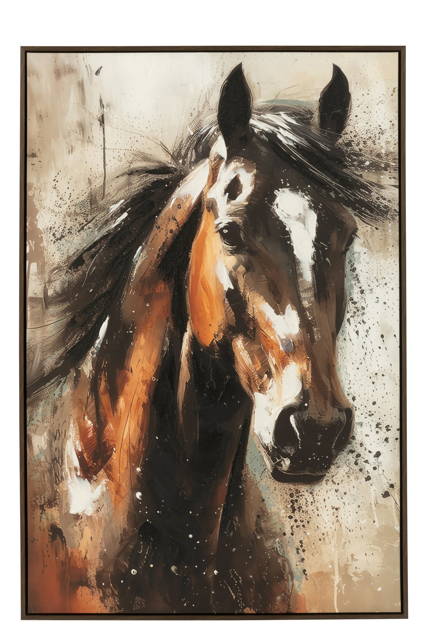Schilderij Rechthoek Paard Ps Meerkleurig J-Line