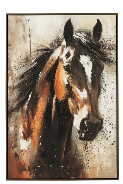 Schilderij Rechthoek Paard Ps Meerkleurig J-Line