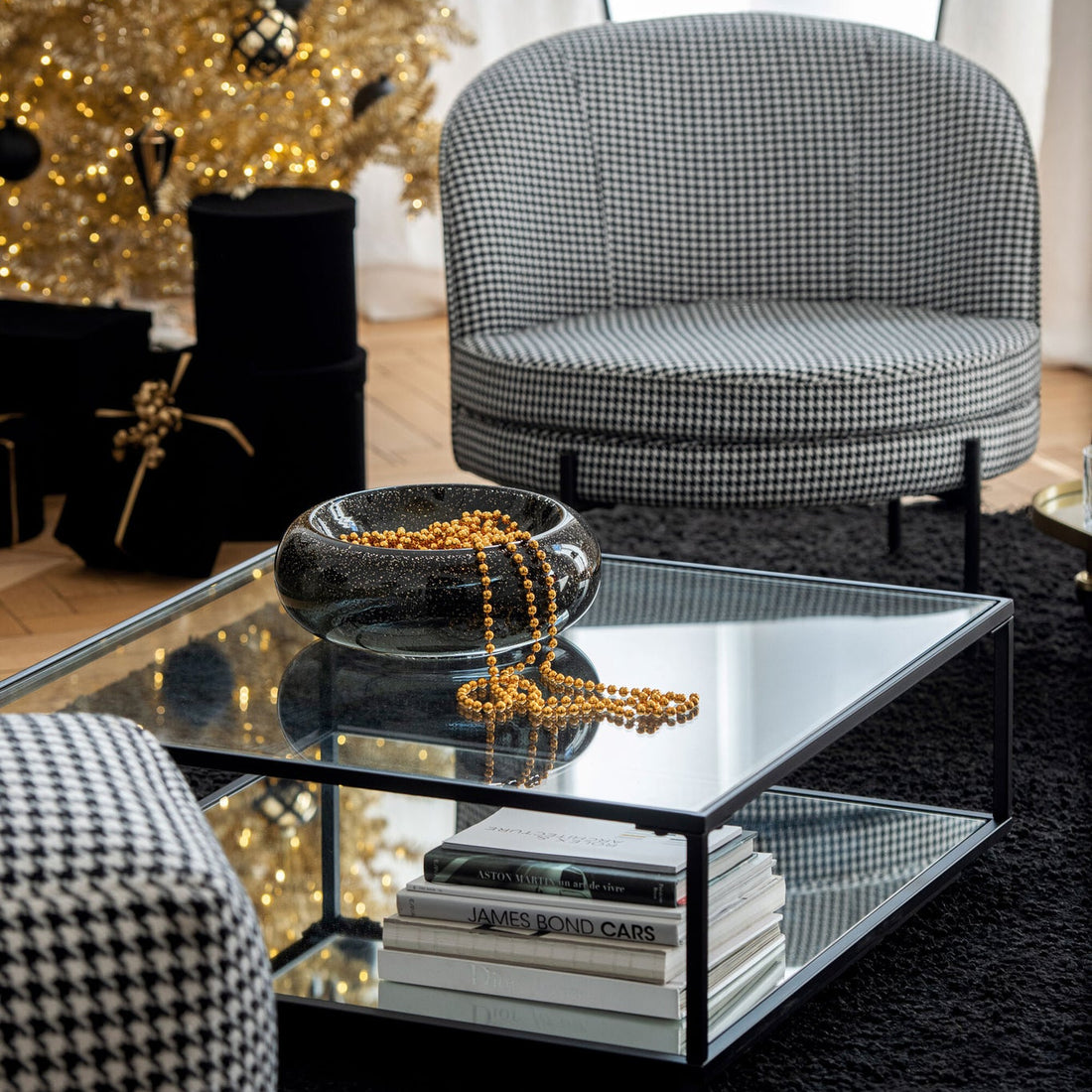 Sierschaal Carol Glas Zwart Large