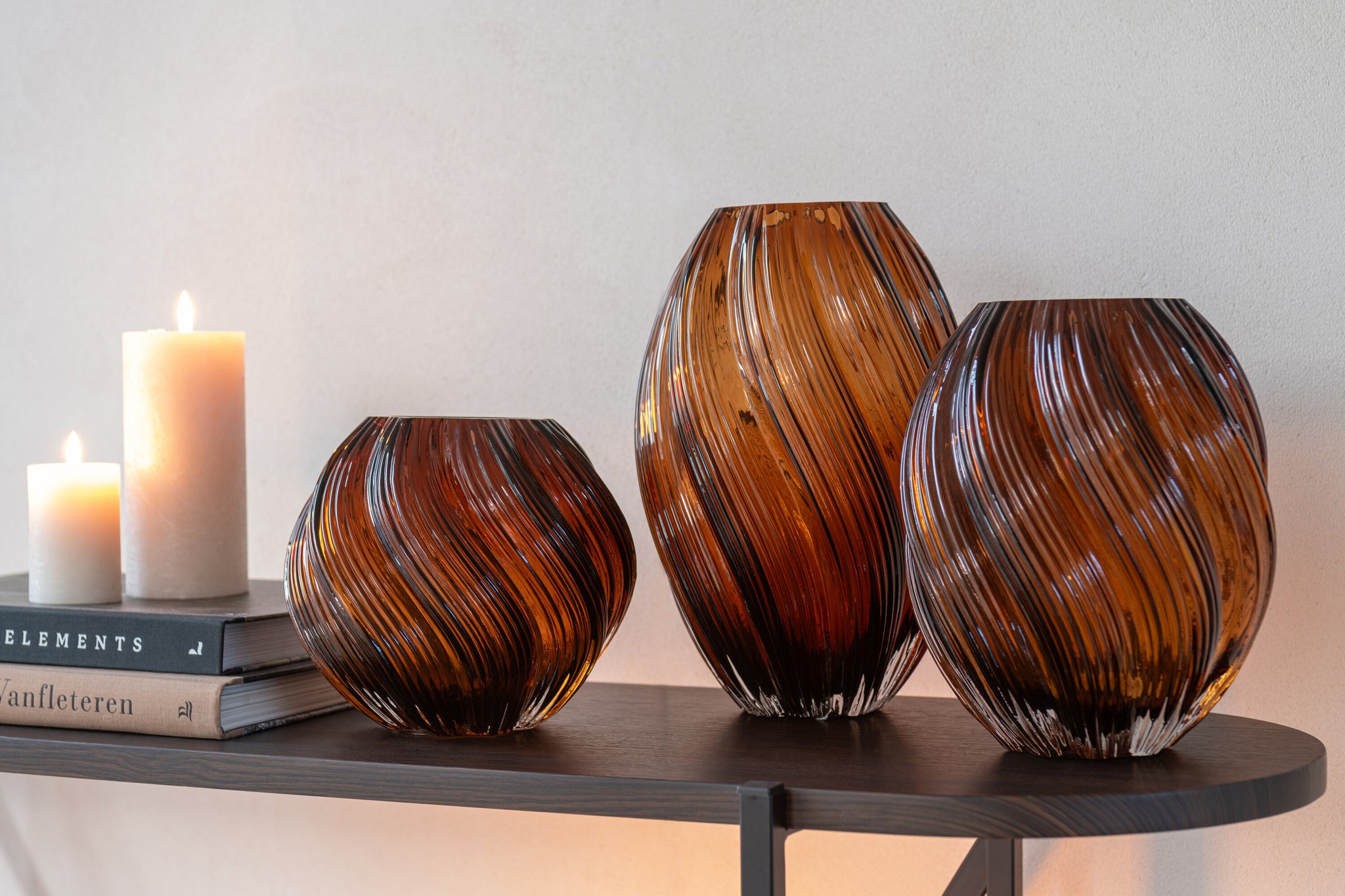 Vaas Carol Glas Bruin Large Ø18xH27cm J-Line