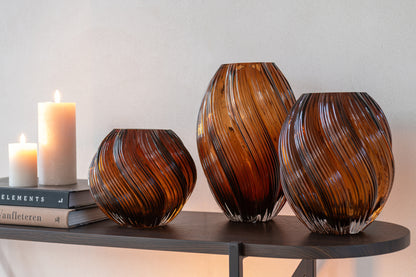 Vaas Carol Glas Bruin Large Ø18xH27cm J-Line