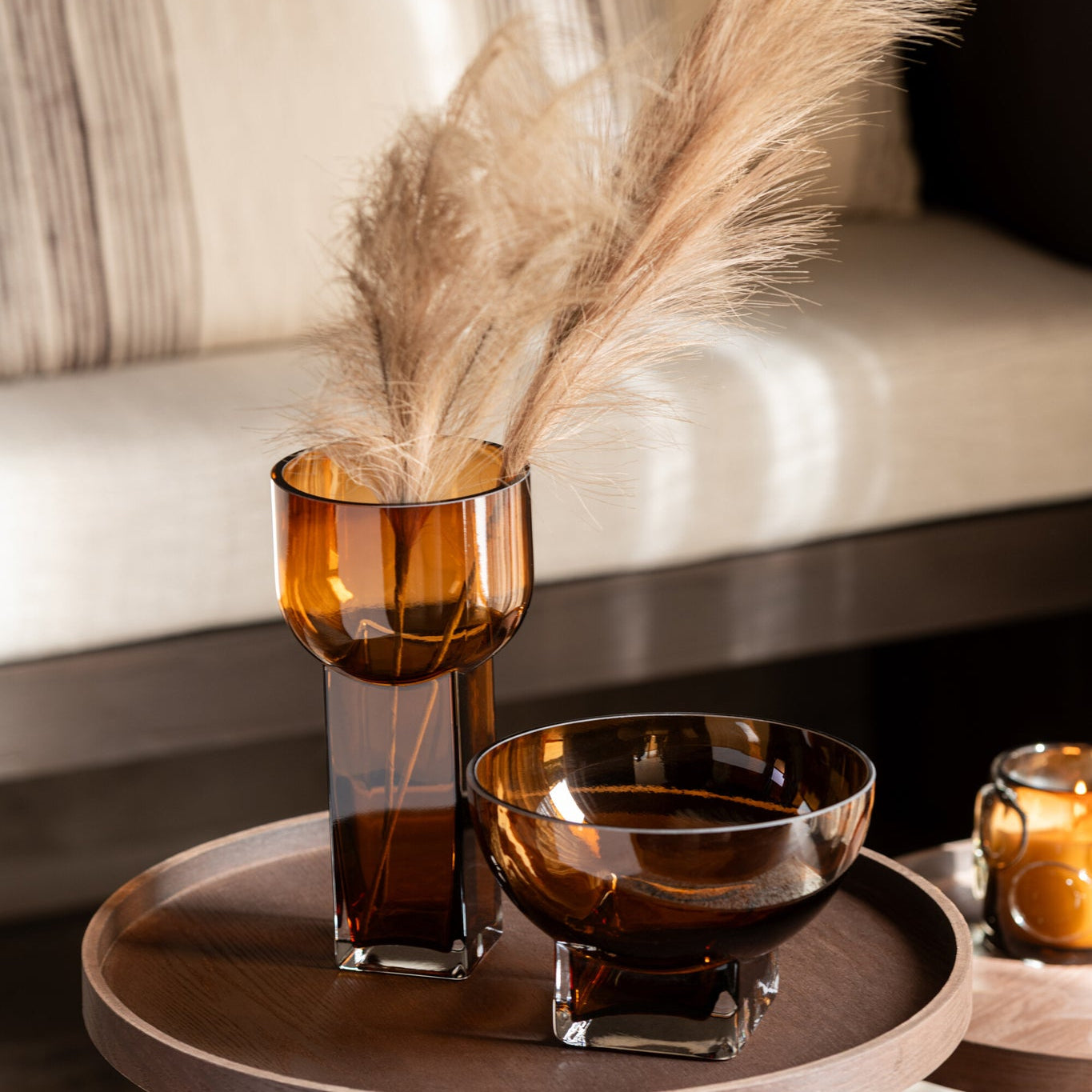 Vaas Carol Glas Bruin Small Ø20xH13cm J-Line