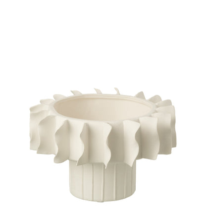 Vaas Helix Rond Keramiek Wit Small Ø22cmxH14cm J-Line