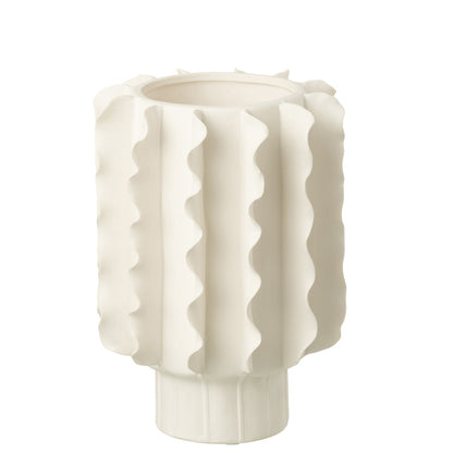 Vaas Helix Rond Keramiek Wit Medium Ø18cmxH26cm J-Line