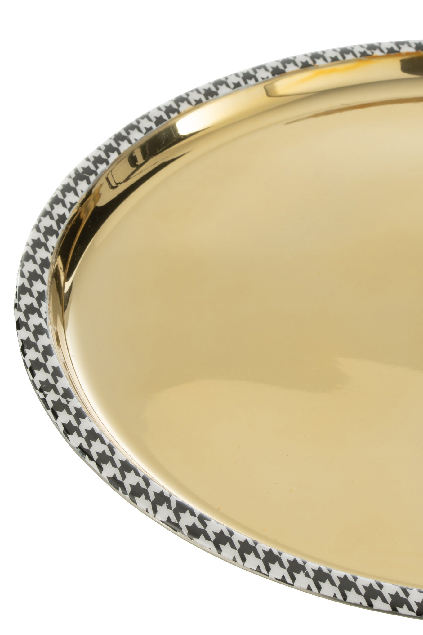 Dienblad Rond Pied-De-Poule Roestvrij Staal Goudkleurig J-Line