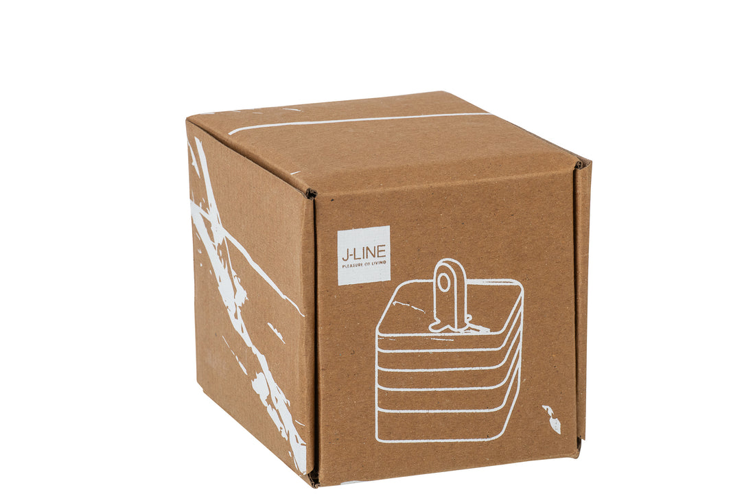 Doos Van 4 Onderzetter Marmer Naturel/Beige J-Line