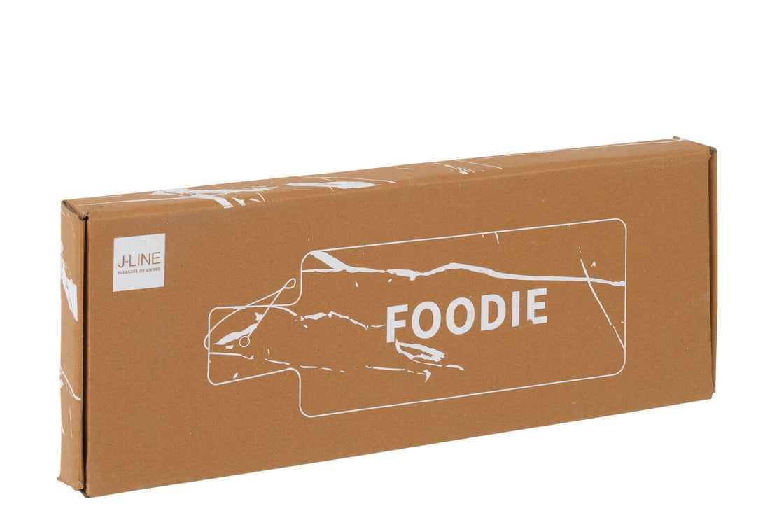 Kaasplank Foodie Rechthoek Marmer Zwart/Goudkleurig Large J-Line