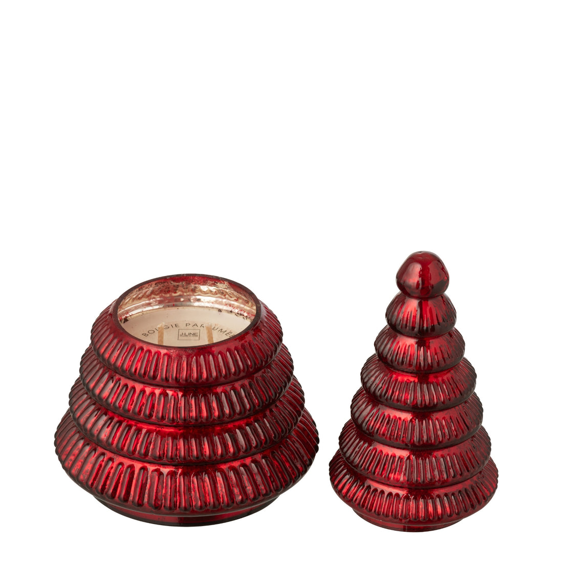 Geurkaars Kerstboom Glas Kerstrood Large J-Line