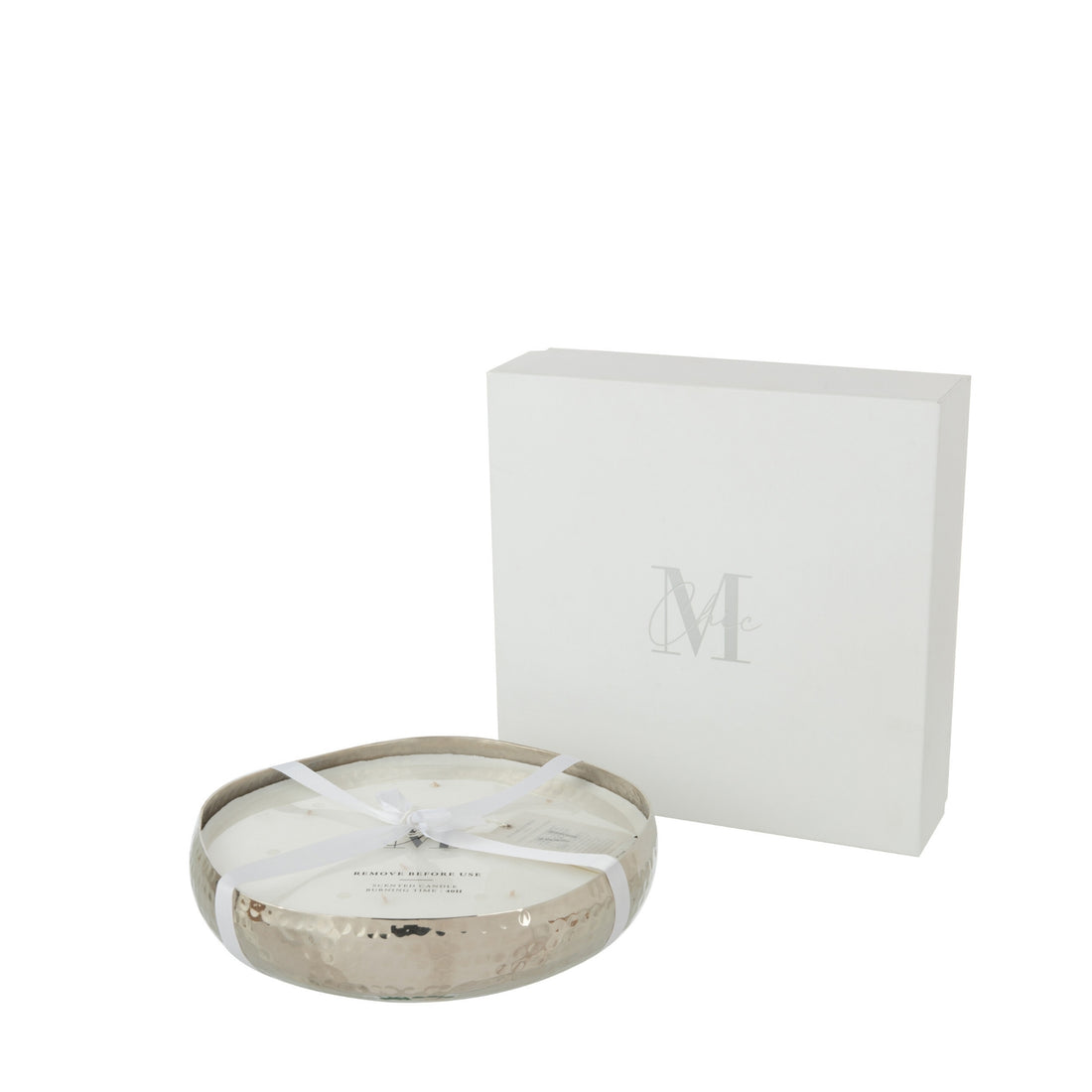 Luxe Geurkaars M-Chic Metaal Zilver Large 44u J-Line