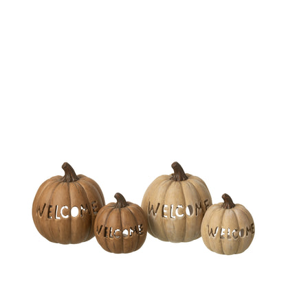 Pompoen Kaarshouder Halloween XL Set van 2 J-Line