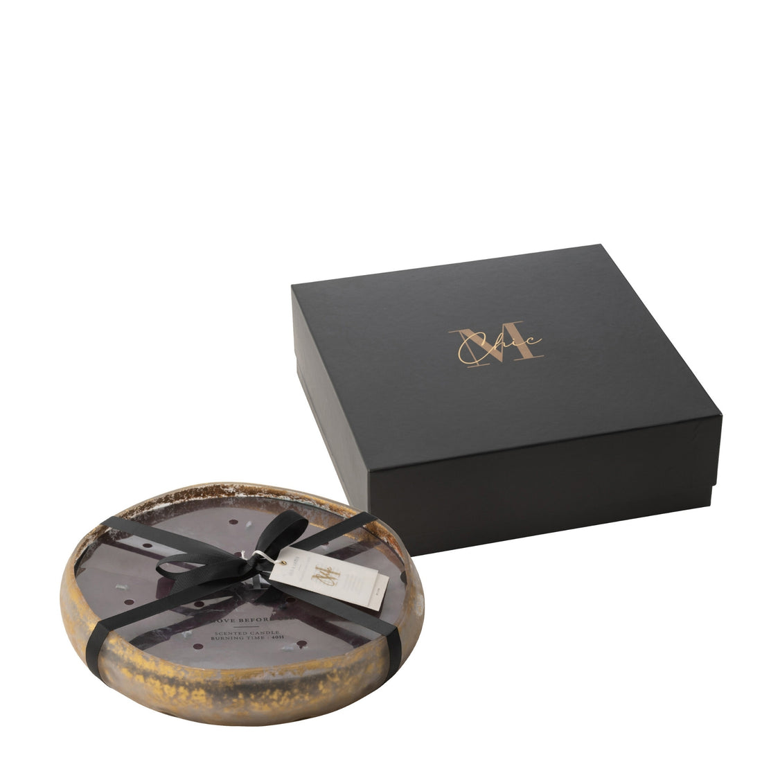 Geurkaars M-Chic Glas Goud/Zwart Large-40u J-Line