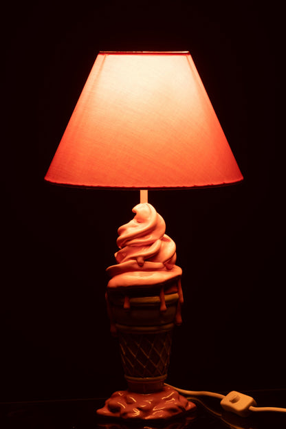 Lamp Ijsje Polyresin Roze/Beige J-Line