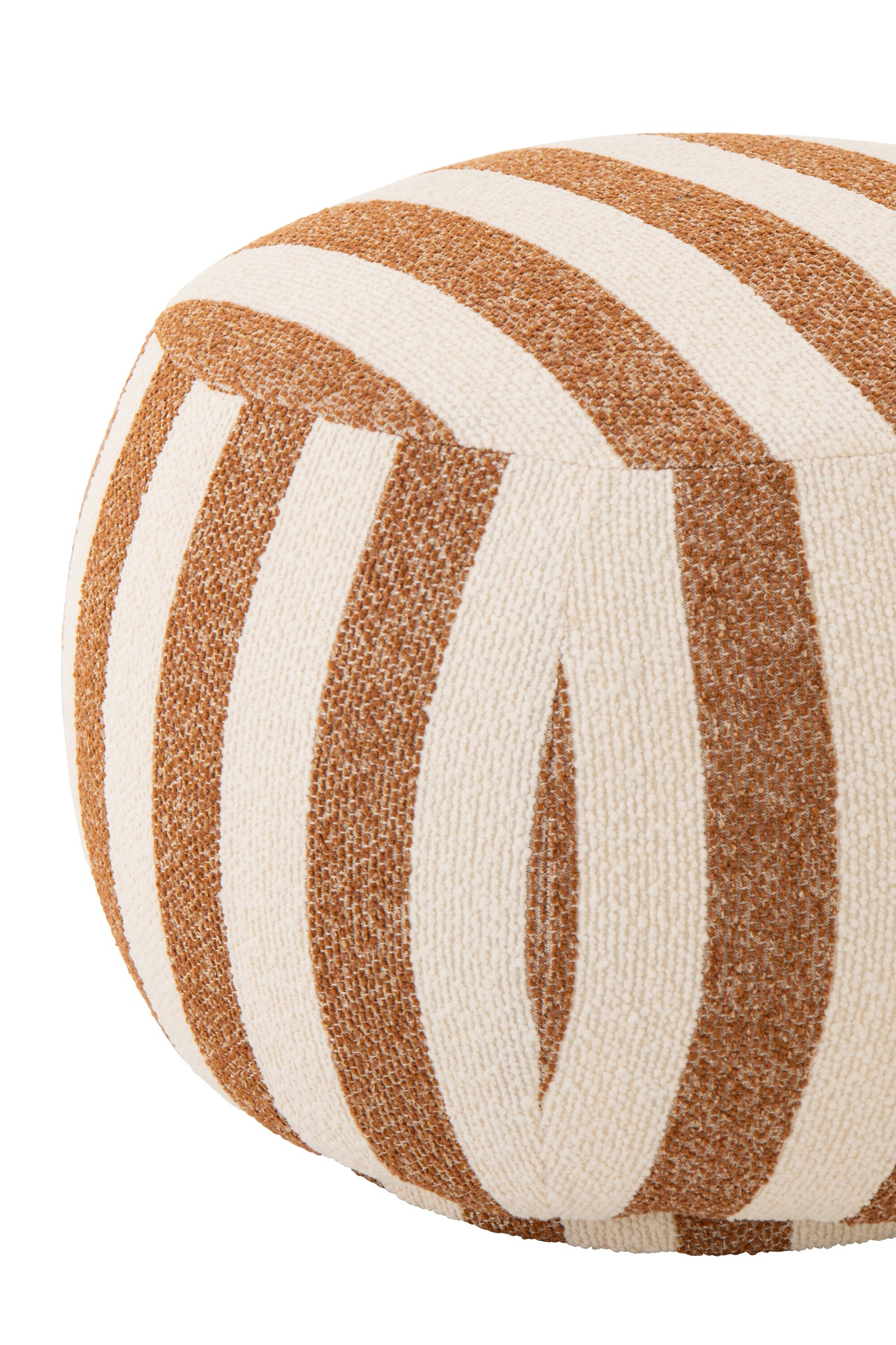 Loungestoel met Poef Gestreepte Stof Camel/Gebroken Wit J-Line